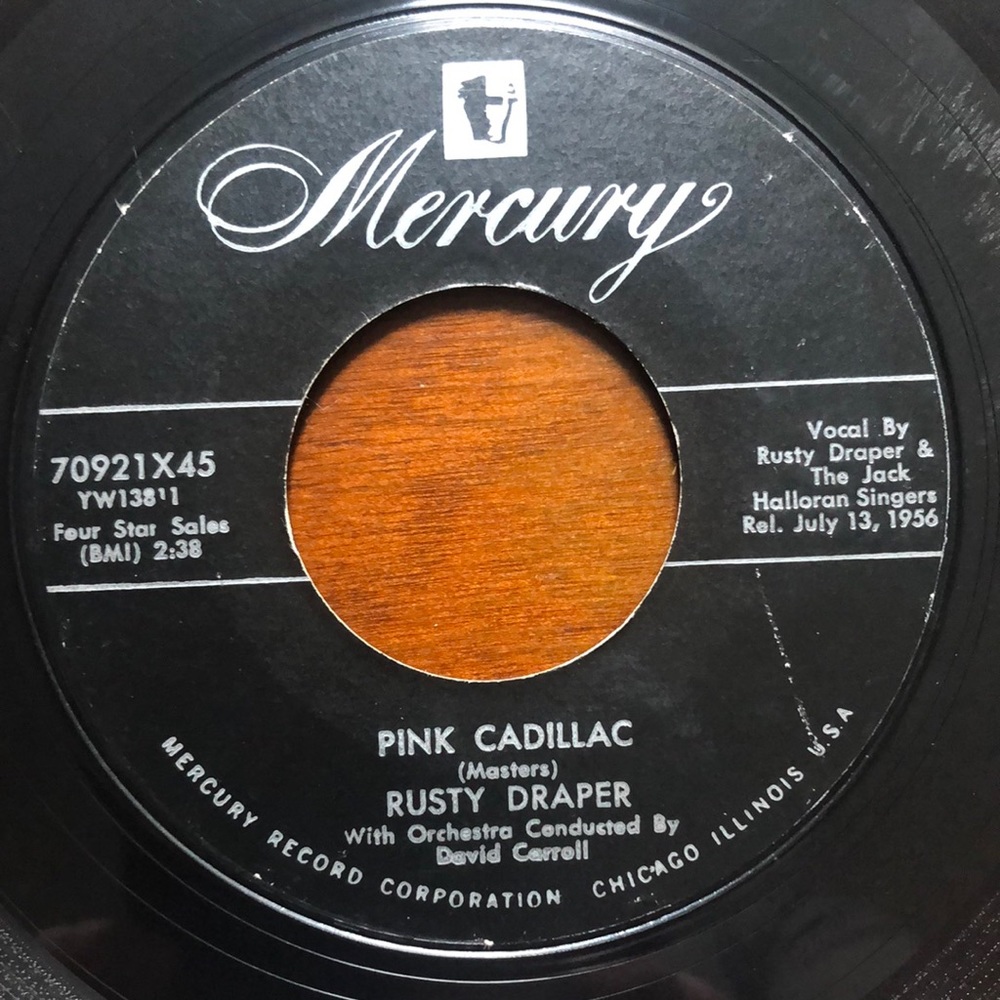 Rusty Draper Pink Cadillac Vinyl 45 Record '56
